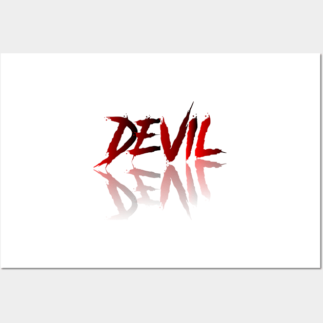 Devil 3D Look Dark Red Glassy Effect Wall Art by Tshirtstory